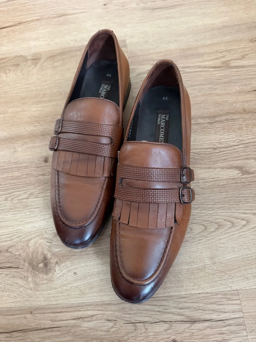 Men’s Brown Leather Kiltie Monk Loafers